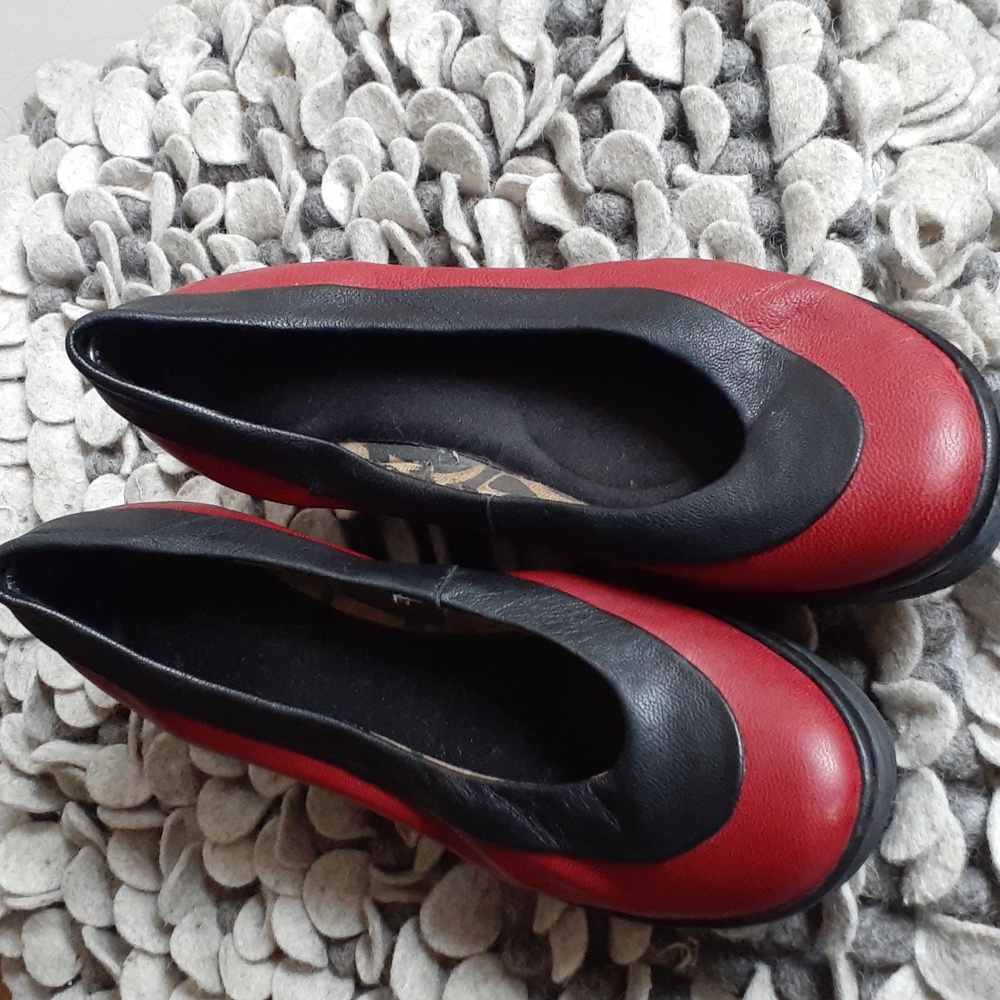 Fly London Red and Black Wedges
